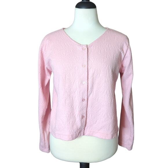Vintage Pink Floral Design Cardigan Size L - Picture 1 of 5